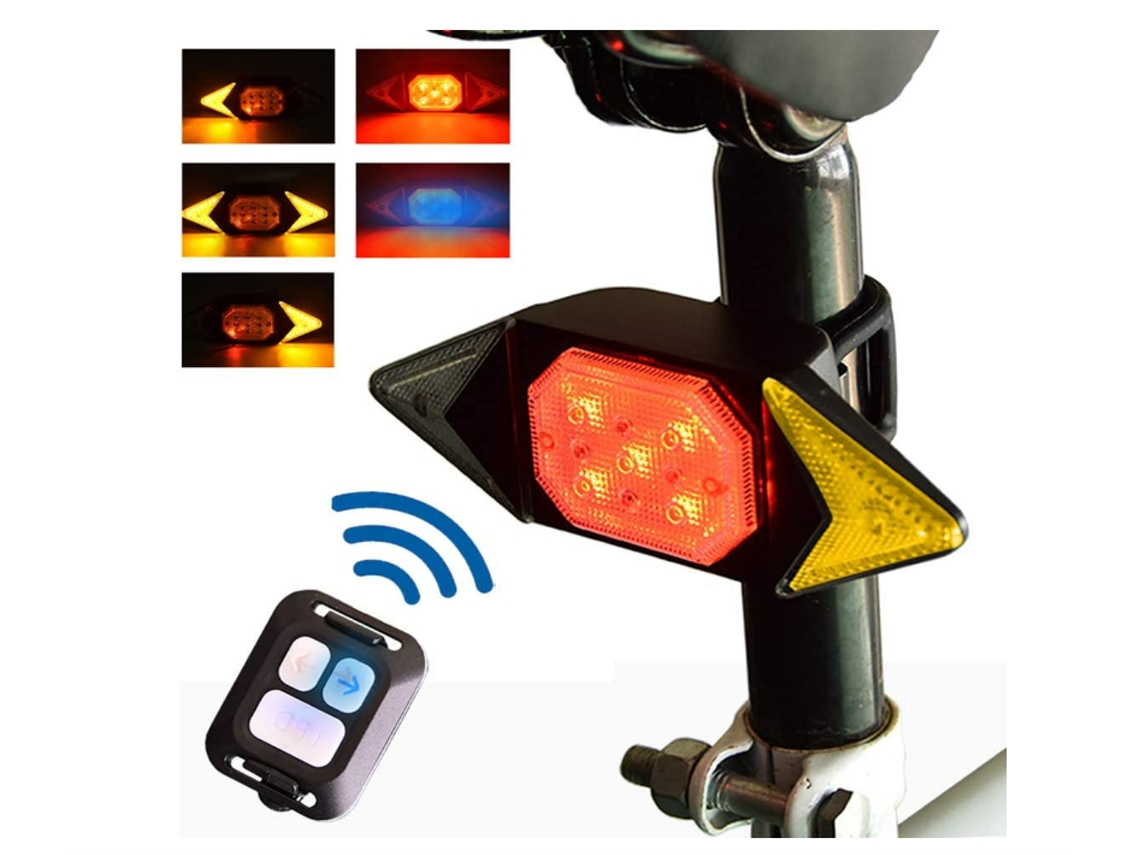 Luzes De Bicicleta, Indicadores De Bicicleta Com Controle Remoto Sem Fio Usb Recarregável, Luzes De Bicicleta À Prova Dágua Yizhood (pretas)