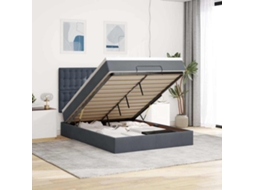 Estrutura De Cama Otomana Colchões 140x200 Cm Cinzento Escuro