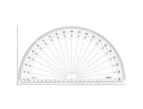 Transferidor de 1/2 círculo - GRAPHOPLEX - Ø 25 cm - Acrílico - Misto - Fabricado na China