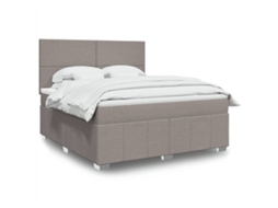 Vidaxl Cama Com Molas/colchão 180x200 Cm Tecido Castanho-acinzentado