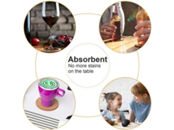 Lurelia Porta-copos Cortiça Metal Redondo Reutilizável Com Suporte Bebidas
