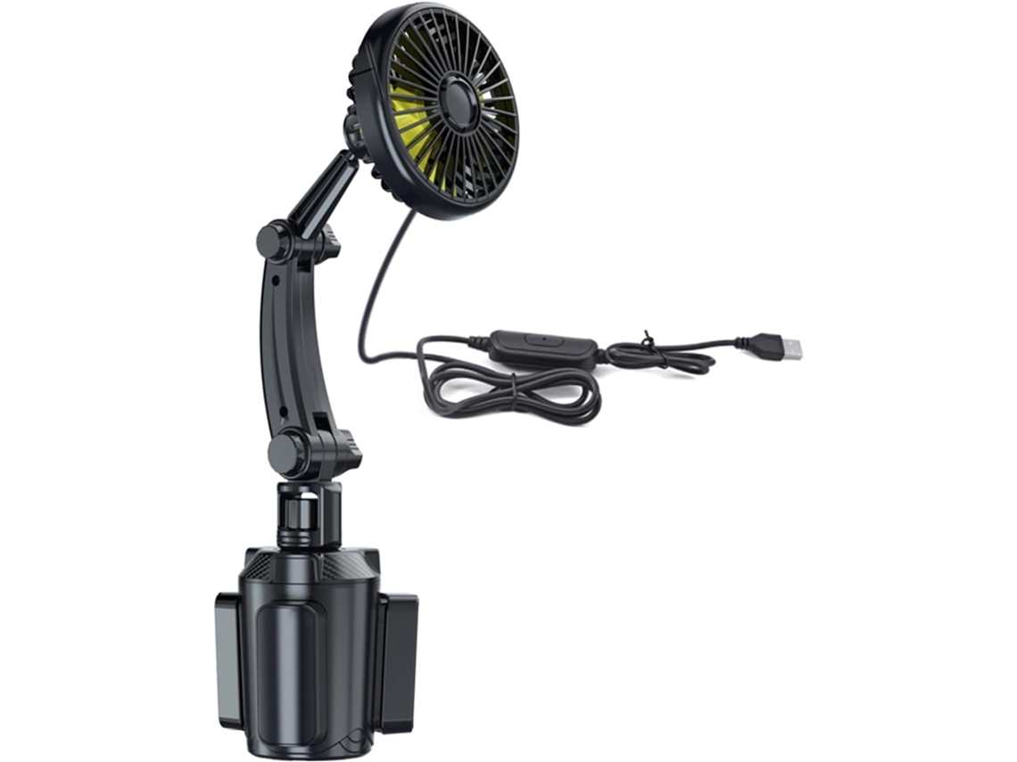 Ventilador Veicular Alimentado Por Usb Com 3 Velocidades Potentes Ajustáveis E Rotação De 360 Graus Para Viagens Carro