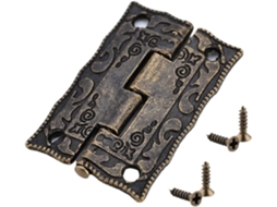 Conjunto De 4 Dobradiças Bronze Antigo Para Portas E Gavetas