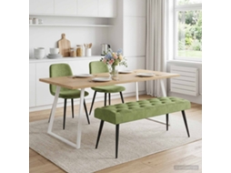 Vidaxl Banco Com Botões Estofados Verde Claro 110 X 40 X 46 Cm Veludo