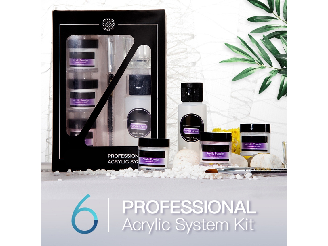 Kit De Ferramentas De Pó Acrílico Para Unhas (transparente, Alongamento De Unhas) + Eoocoo
