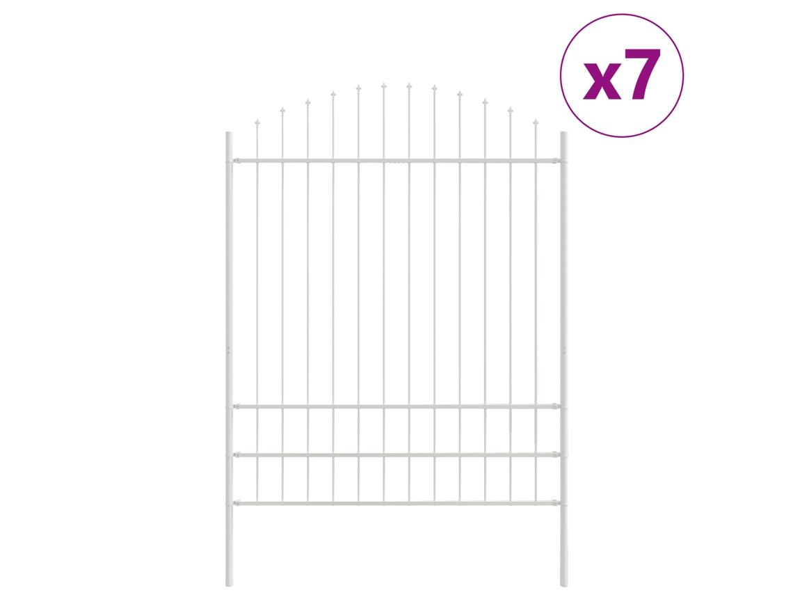 Conjunto 7 Barreira De Jardim Vidaxl Branco Aço Revestido A Pó (170 X 225 Cm)