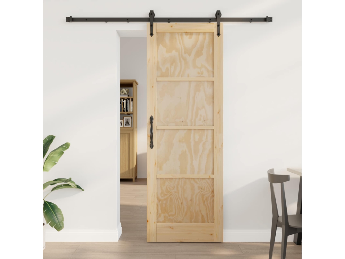Vidaxl Porta Deslizante Orkdal 73,5 X 211 Cm Madeira De Pinho Maciça