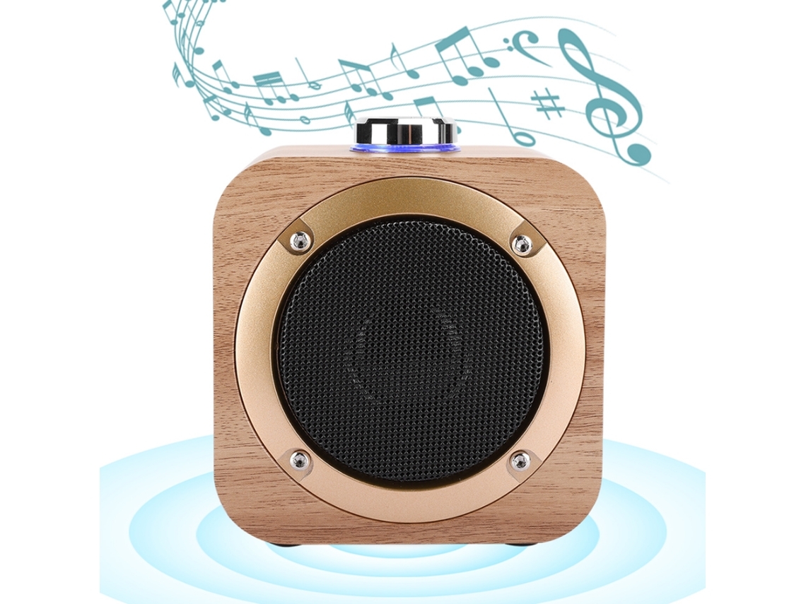 Altifalante Portátil De Madeira Bluetooth 4.2 Ds Q1b Amarelo Lalamoli (Recondicionado Como Novo)