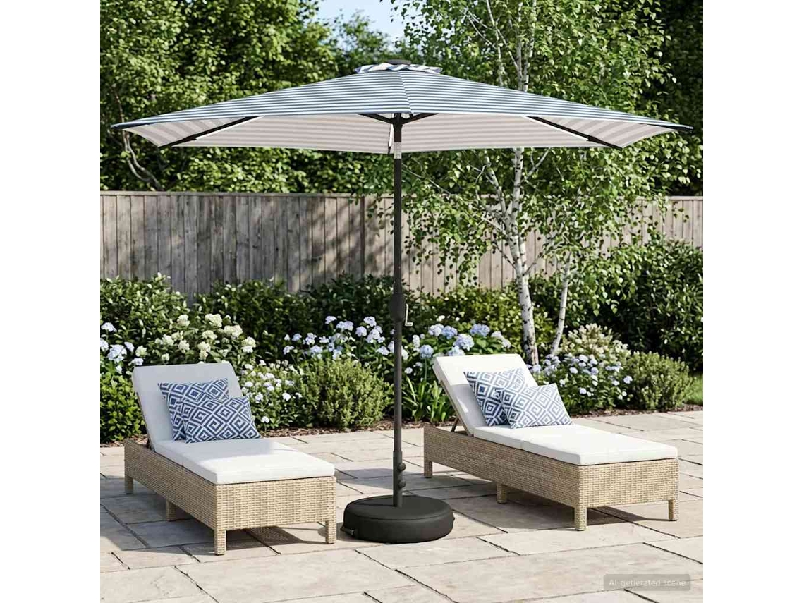 Vidaxl Parasol De Jardim Com Luzes Led E Base 300 X 300 Cm Poliéster