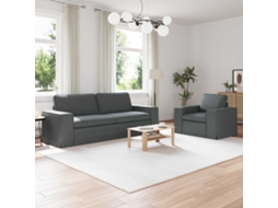 Vidaxl Conjunto De Sofás 2 Pcs Cinza Escuro 222 X 80 X 82 Cm Tecido