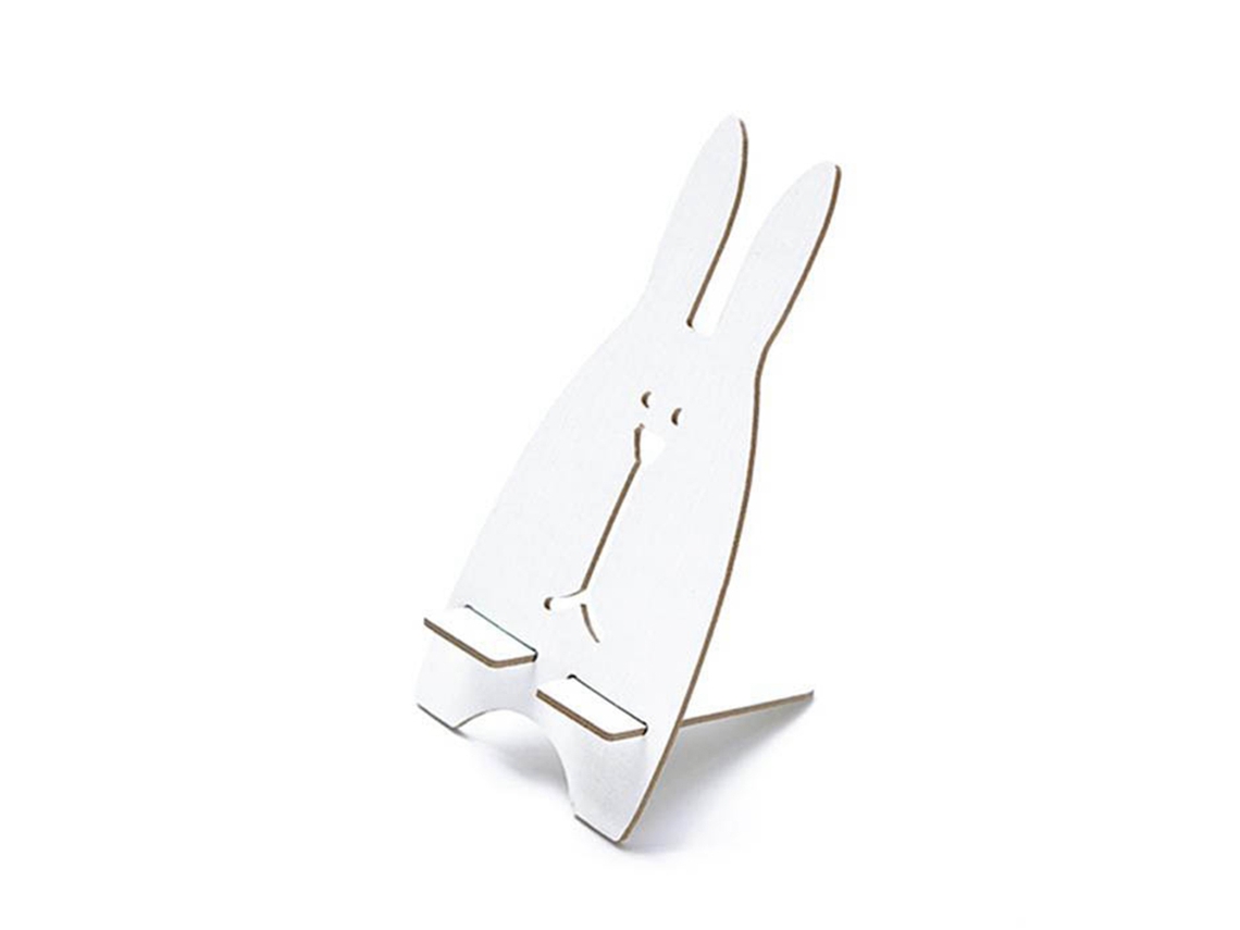 2026zentro-suporte De Celular De Madeira Diy Original Cute Rabbit Porta-celular (bege)