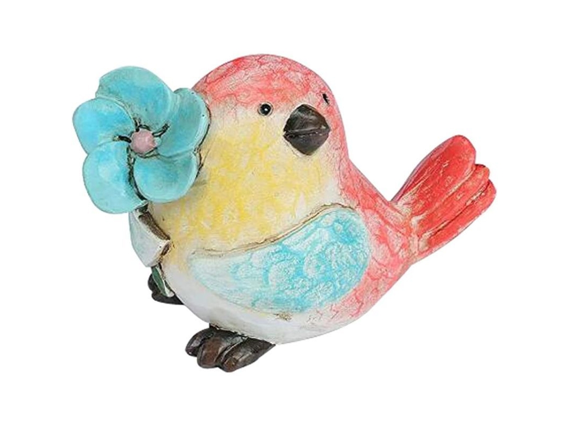 Estatuas De Aves Coloridas Com Flores Ornamentos Pintados À Mão Arte De Jardim Figuras De Resina Para Lar
