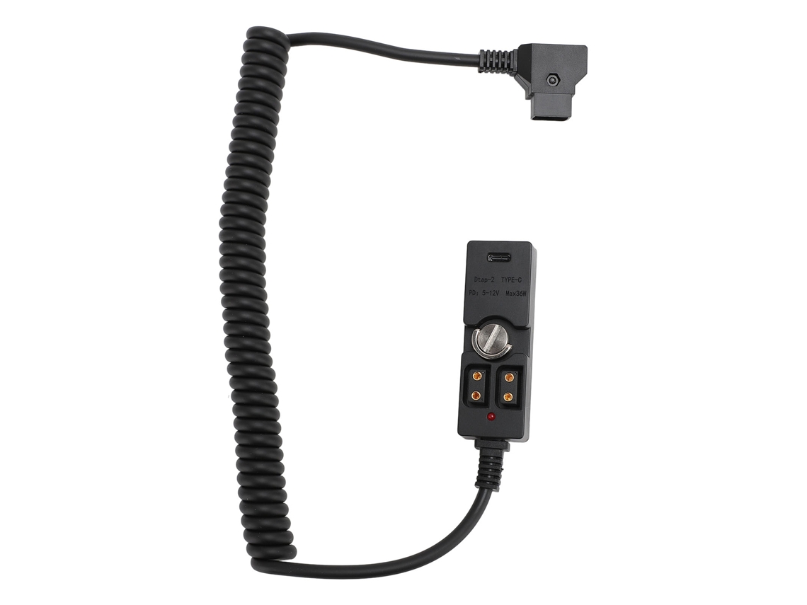 Cabo de Alimentação D Tap Com 2 Portas Fêmea Com Indicador Led Usb-c E Parafuso 1/4 Para Baterias Tipo VB