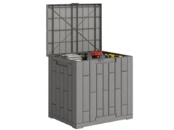 Baú de Jardim 114l em Resina impermeável e anti UV 56x44x54cm cinza BTFORUS