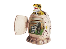 Cofrinho Eletrônico Em Formato De Ovo Dinossauro Com Senha Caixa Moedas Infantil Leitor Impressão Digital E Brinquedo T Rex, Cri Aquaforge