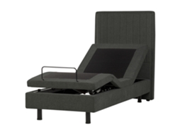 Cama Ajustável Estofada Com Gravidade Zero Beliani Castellan De Tecido Cinzento Escuro 80x200