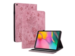 Capa de couro para tablet Webake com estampa de borboleta rosa