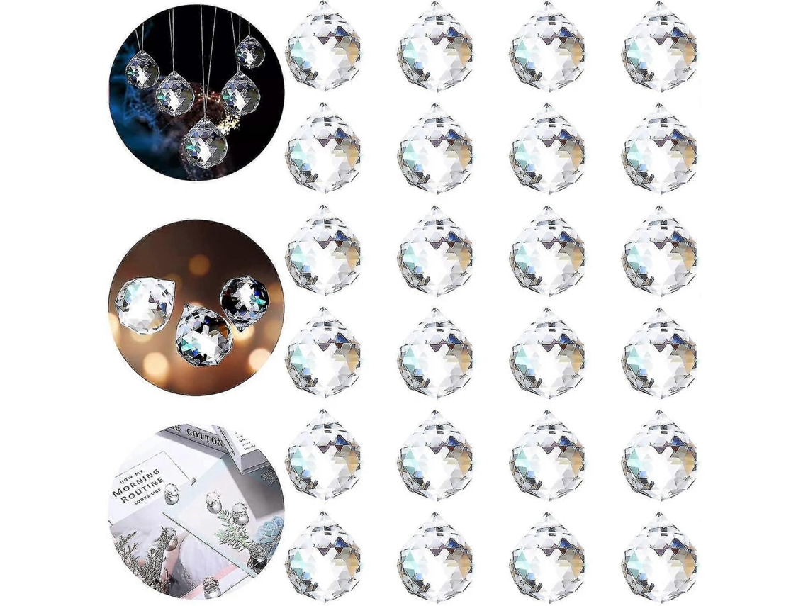Decoração De Cristal Arco-íris, 24 Bolas De Vidro Cristal, Bolas Arco-íris