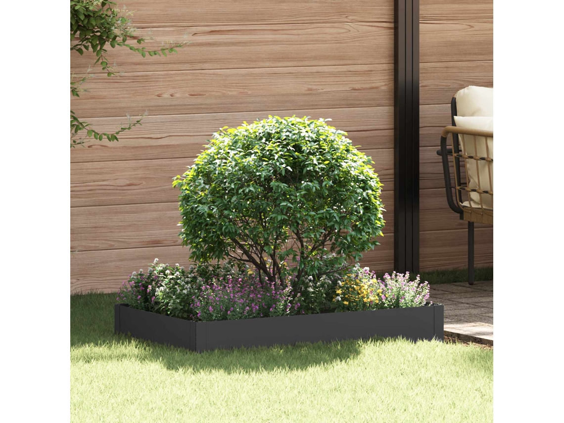Vidaxl Acabamento Para Gramado 100 X 60 X 20 Cm Aço Preto