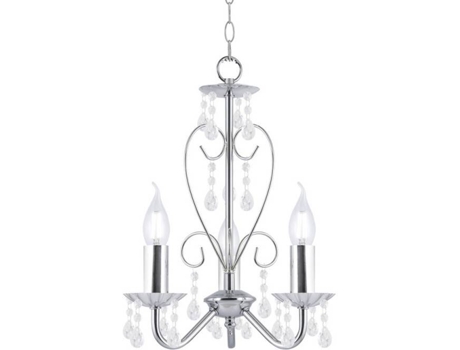 Candeeiro Suspenso  Tilia (Prateado - E14 - 3 x 40 W - Acrílico)