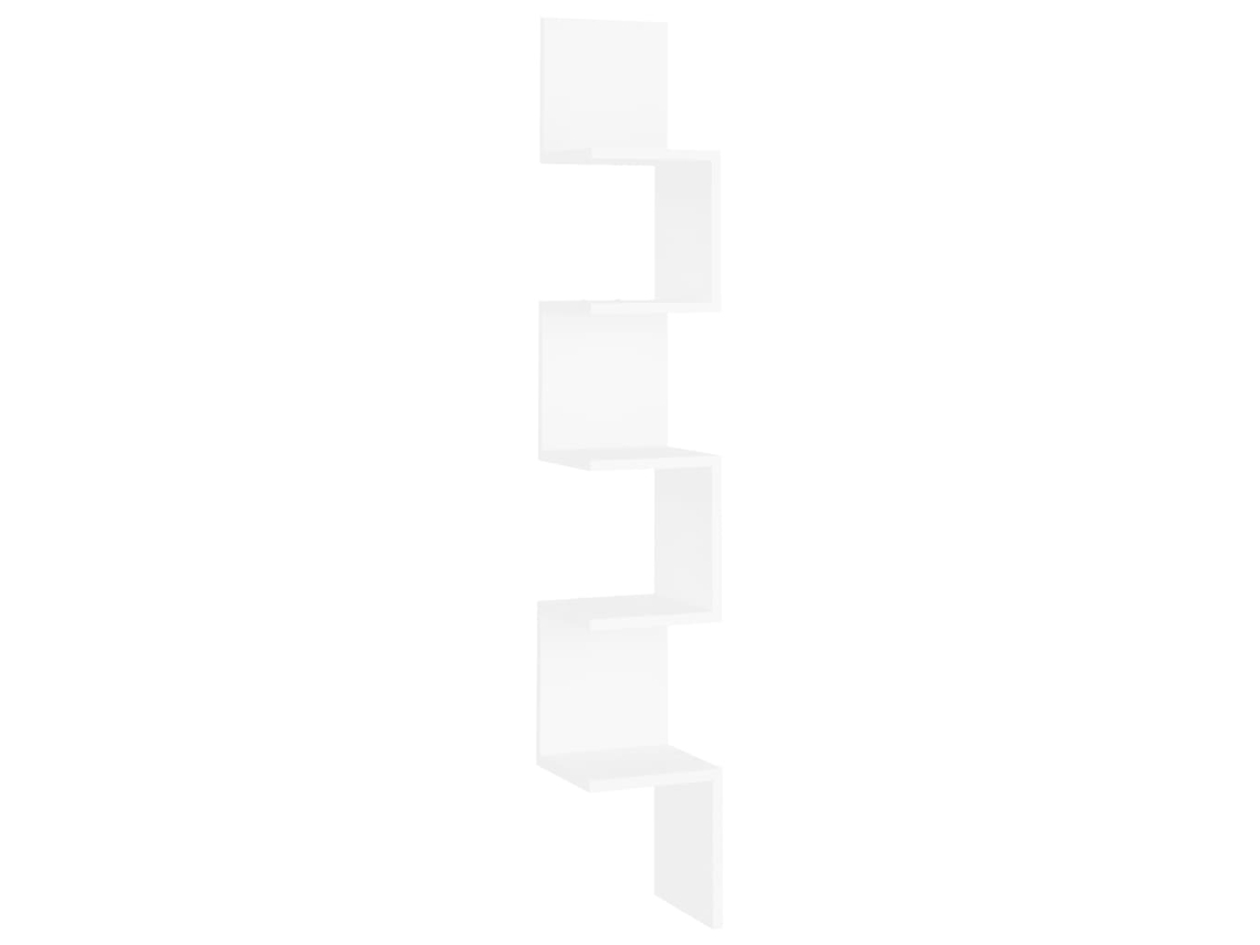 Wall Corner Shelf, Wall Corner Shelves Vidaxl Branco Madeira Processada (20 X 20 X 127.5 Cm)