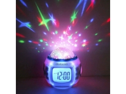 Nx10360-Radio Projetor Estrela Despertador Led Lcd Alarme Música Termômetro Natal Céu Estrelado Led Despertador para Crianças YWEI