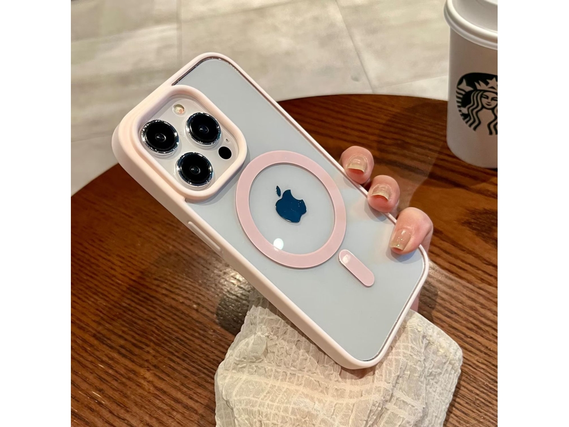 Capa Transparente Magnética Para Iphone 17 Com Toque Aveludado E Proteção Contra Choques.