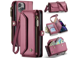 Capa Com Cordão Bloqueio Rfid Para Iphone 13 Caseme Pele Sintética Vermelho