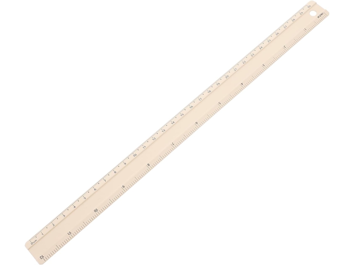 Régua Nuobesty De 30 Cm Em Liga Alumínio Bege Com Escala Nítida,