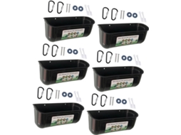 Conjunto De 6 Comedouros Pretos Em Abs Para Aves, Com Clipes E Abraçadeiras Para Gaiolas Ou Suportes Para Galinhas.