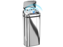 Lixeira 40l Com Sensor Automático, Medidas 33x25x70cm, Prateada