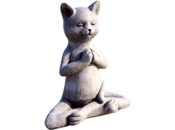 Escultura De Animal En Meditación Gato B 11.3x5.5x8cm Resina Decoración Jardín Zen Regalo