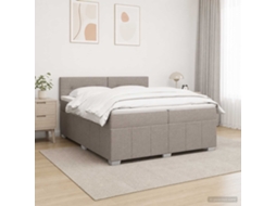 Vidaxl Cama Box Spring Com Colchão Cinzento-acastanhado 200 X 200 Cm