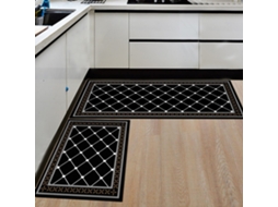 Conjunto de 2 Tapetes Absorventes para Chão Antiderrapantes para Cozinha com Base de Borracha para Porta 40x60cm + 40x120cm MDUG