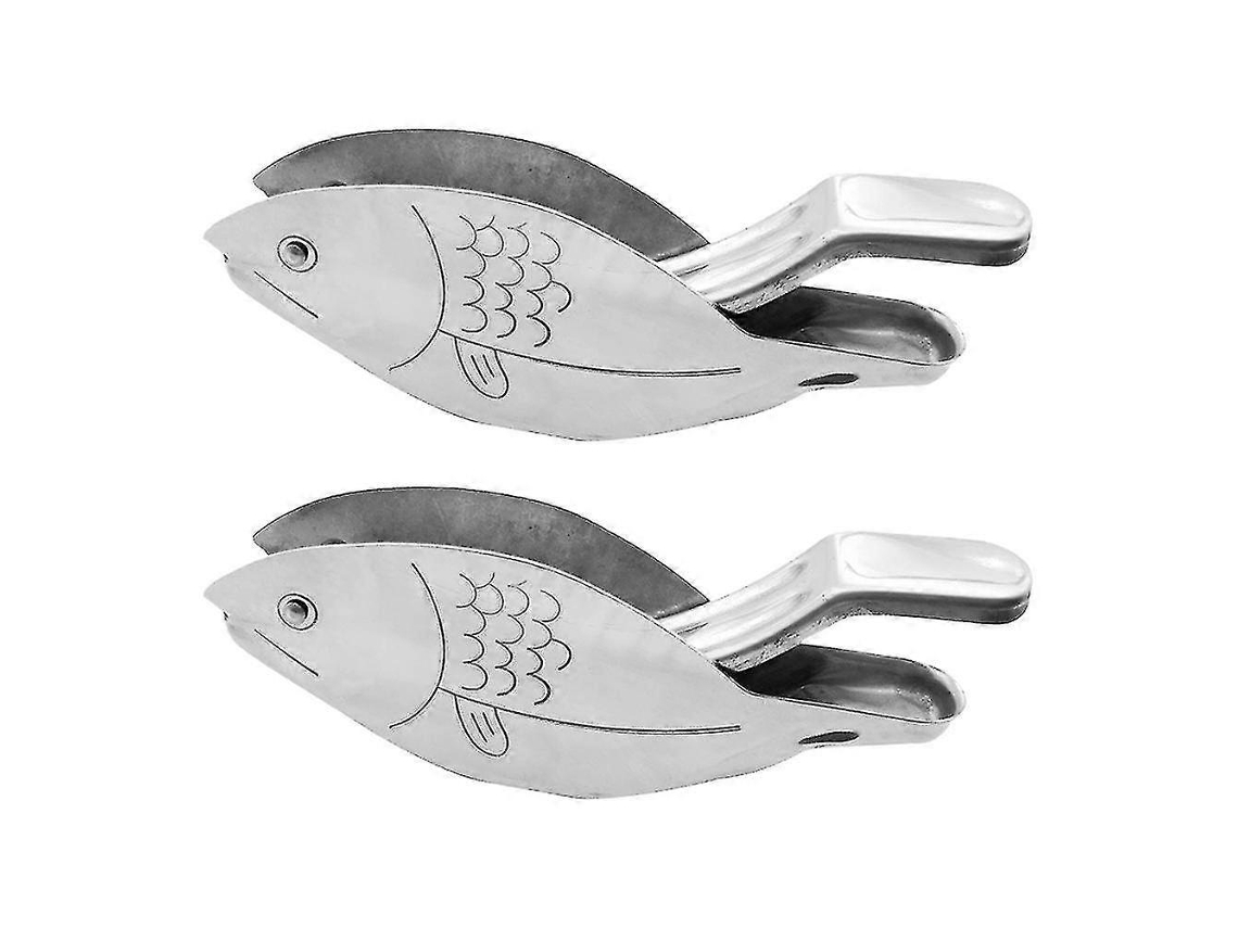 Espremedor De Limão Manual Em Formato Peixe, 2 Unidades, Em Aço Inoxidável