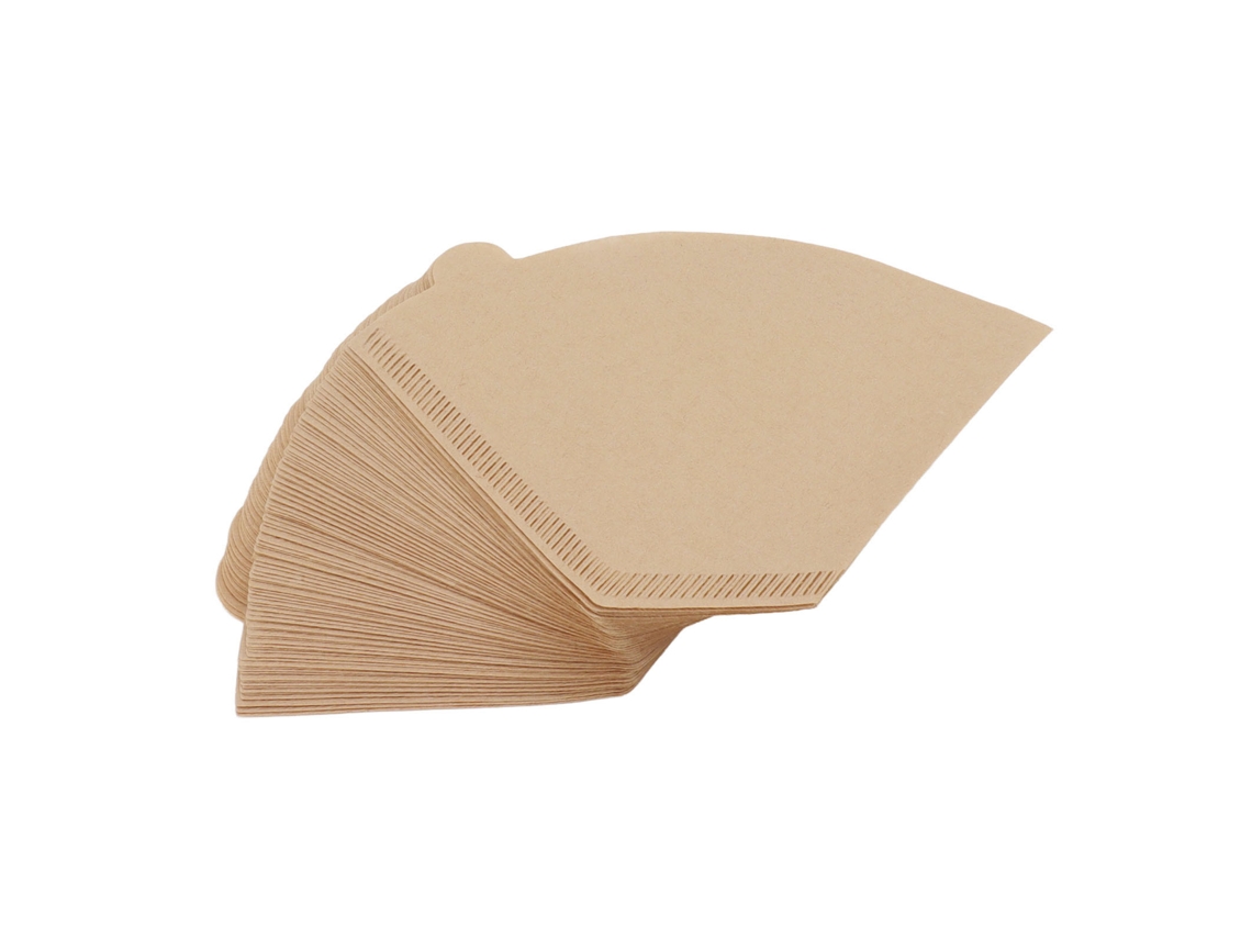 100 Piezas De Filtros De Café Desecháveis Em Forma De Ventilador Sem Branqueamento Para 2-4 Xícaras, Papel Natural Para Café Em Casa E Cafeteria