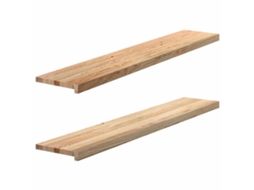 Vidaxl Soleiras Da Janela 2 Pcs 140x25x2cm Carvalho Maciço Não Tratado