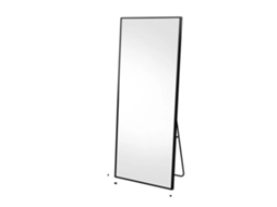 Espelho De Chão, Design Moderno, Estilo Minimalista, Preto-173x63cm