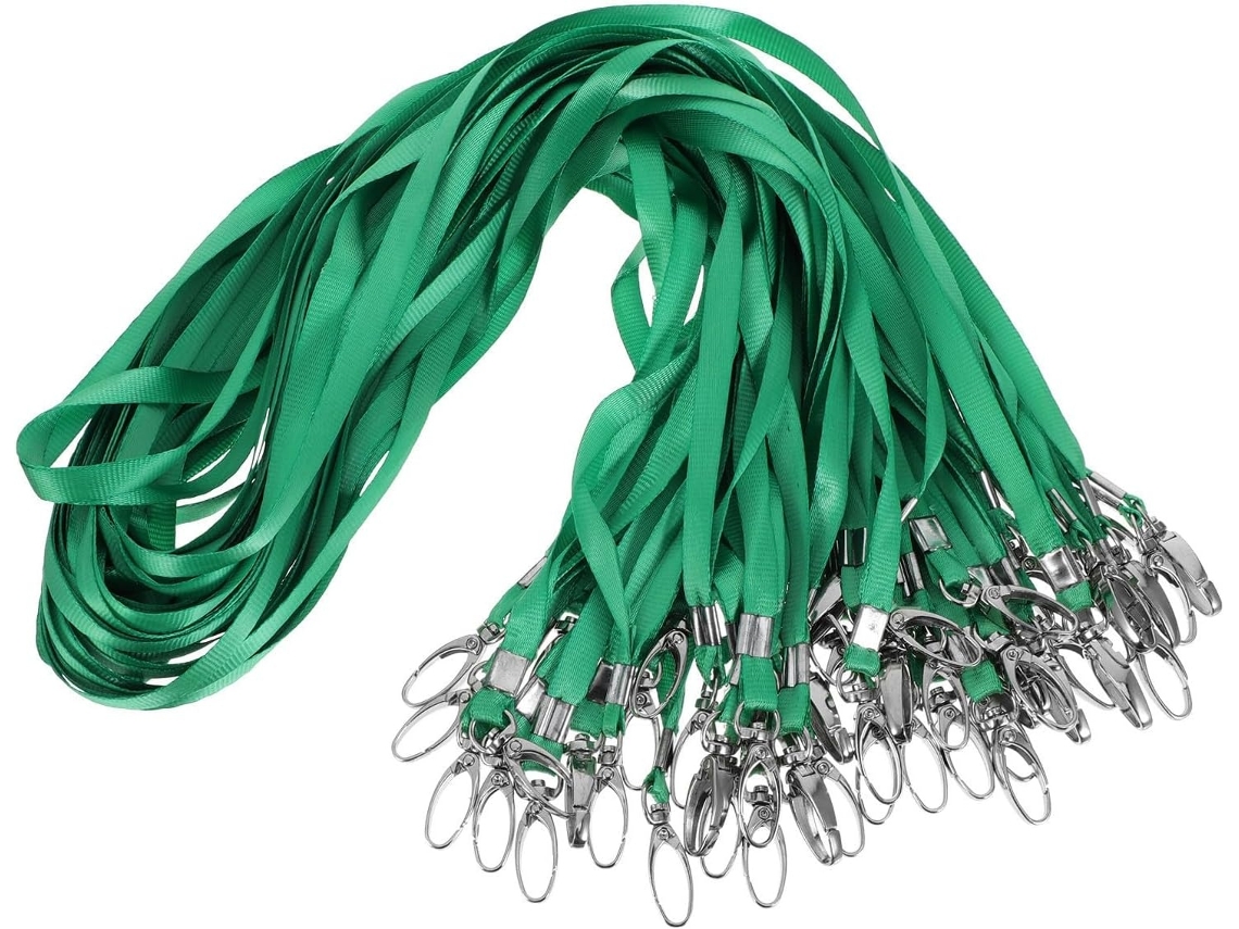 Lurelia Cordão Com Chaveiro Em Metal E Nylon Verde 50 Unidades Para Escritório E Escola