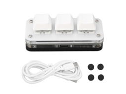 Teclado Mecânico Mini 3 Teclas Usb Com Switch Azul, Rgb, Programável Macro Para Pc Gamer E Escritório Branco