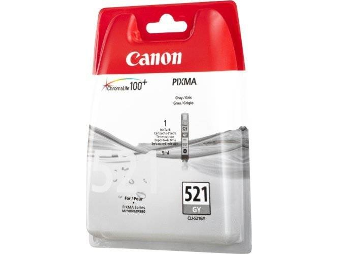 Tinteiro CANON COLOR CLI-521 GY Preto (2937B008)