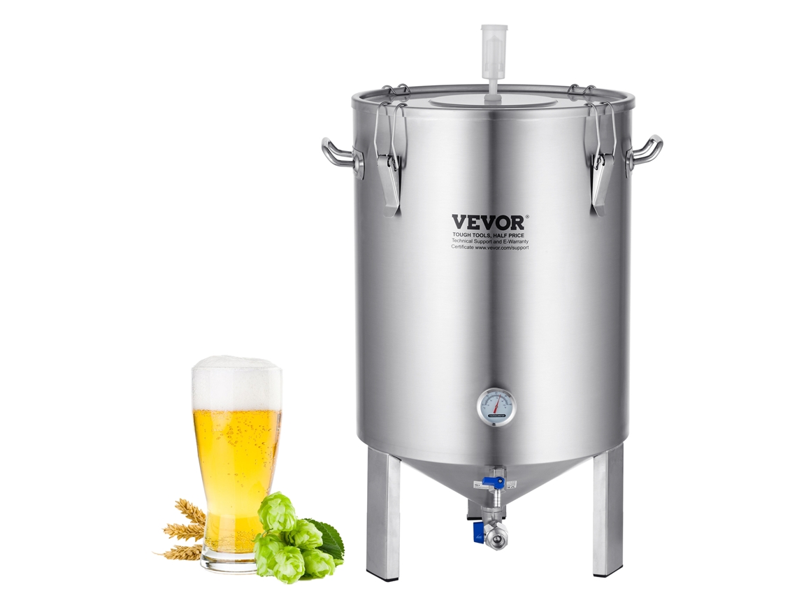 VEVOR 16 Gal Aço Inoxidável Home Brew Kettle Set Fermentador de Balde de Cerveja