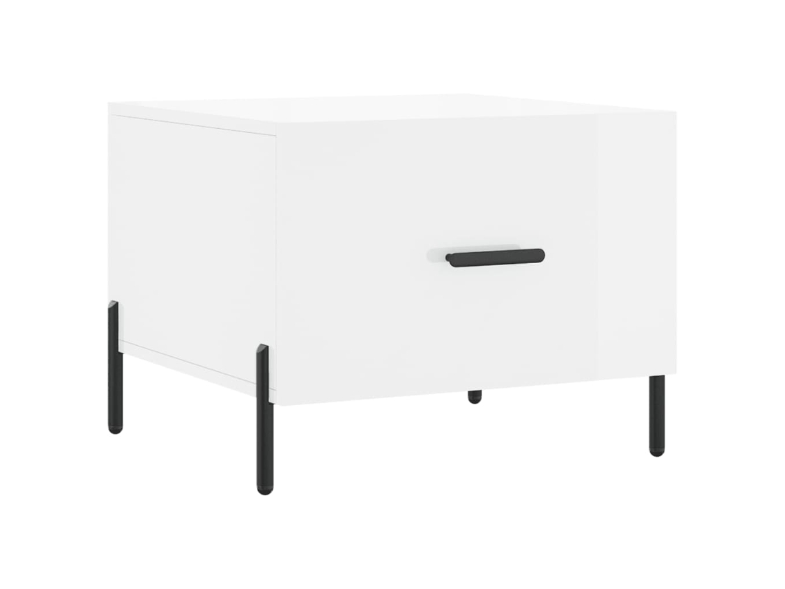 Mesa de Centro Madeira Processada Branco Brilhante MAISON EXCLUSIVE (50x50x40 cm)