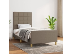 Vidaxl Estrutura Cama Sem Colchão 90x200 Cm Tecido Cinza acastanhado