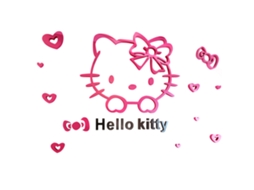 Adesivo de Parede 3d de Acrílico Cartoon Gatito Hello Kitty para Niños Habitación Dormitorio Letras Rojas Negras