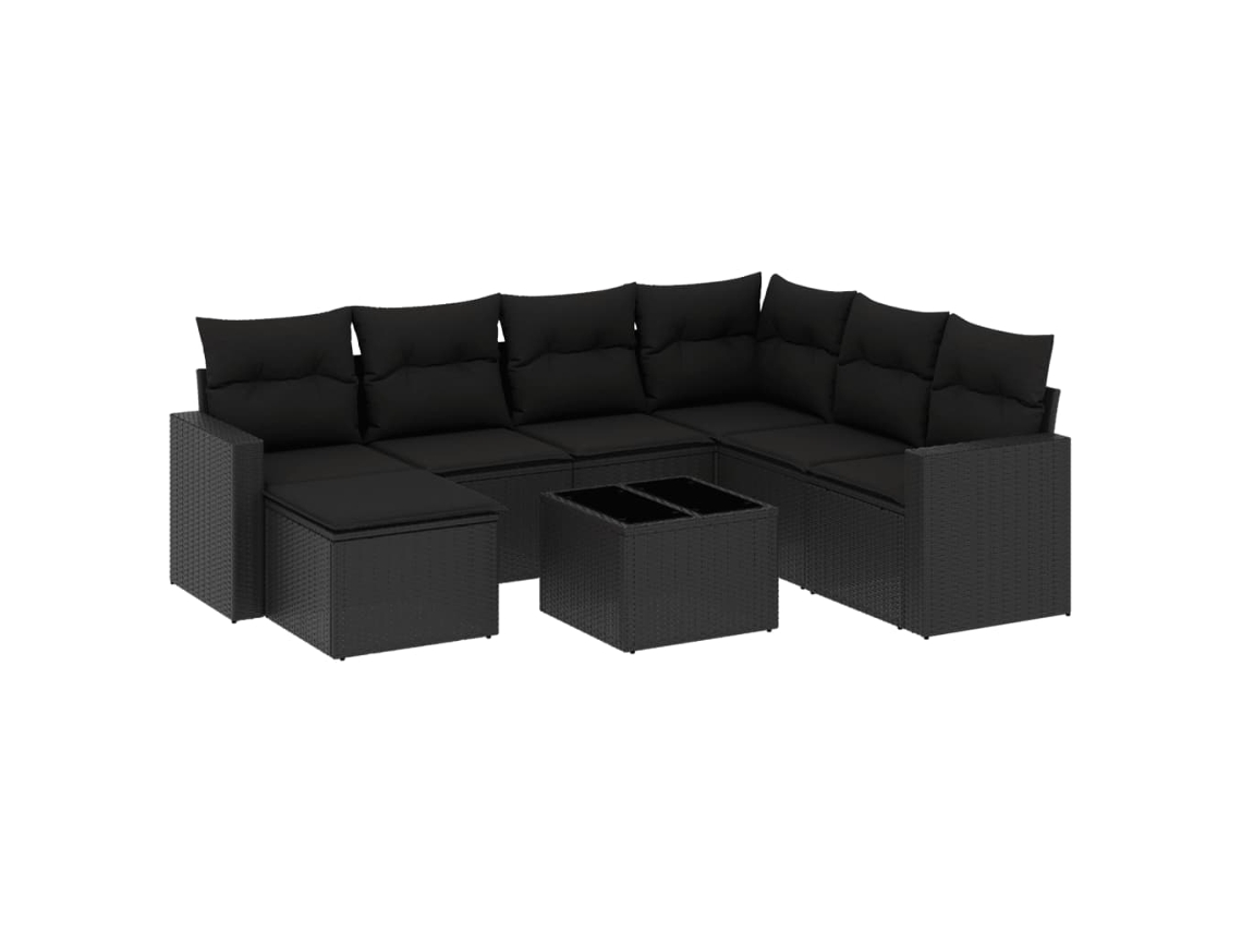 Garden Sofa Set, Garden Sofa Sets Vidaxl Preto Rattan / Vime (n/a)