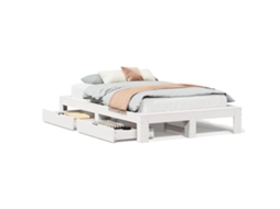 Cama Sem Colchão 120x200 cm Madeira de Pinho Maciça Branco MAISON EXCLUSIVE