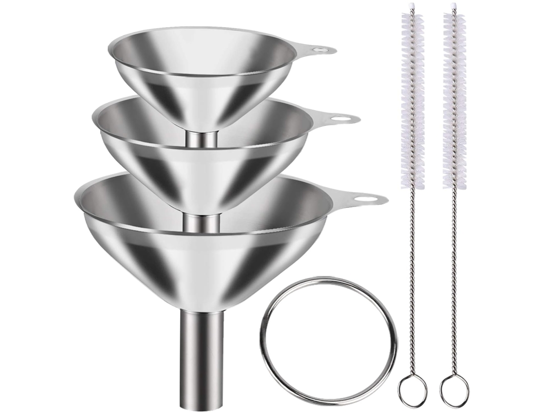 Conjunto De 3 Funis De Aço Inoxidável, Tamanhos Grande, Médio E Pequeno, Mini Funis De Grau Alimentar Para Uso Na Cozinha