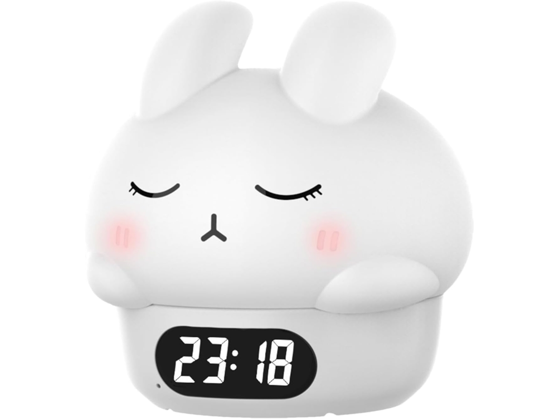 Despertador Coelho – Luz Noturna Treinamento Do Sono, Relógio Digital | Despertador Infantil em Silicone, Luminária