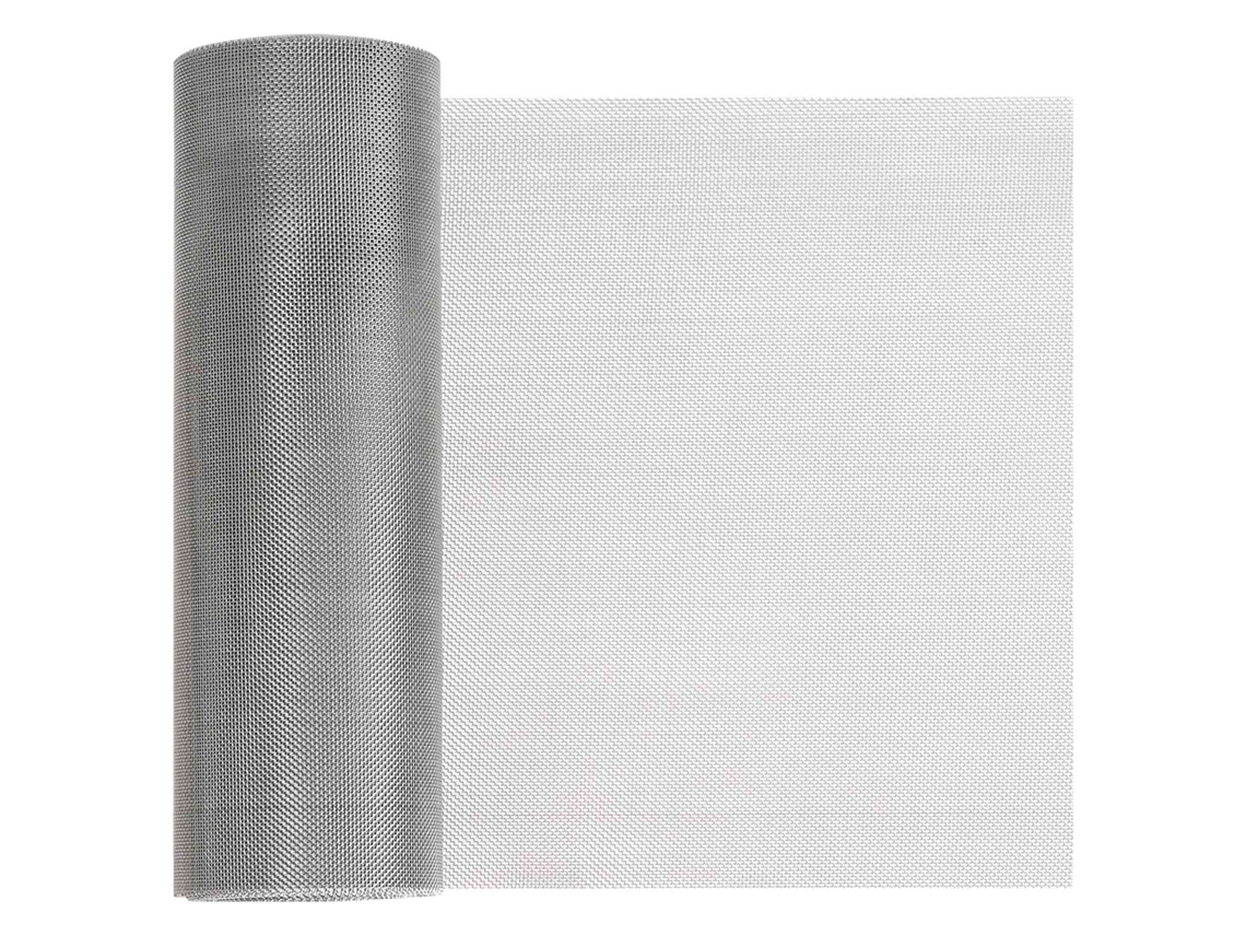 Vidaxl Tela De Malha 20 X 500 Cm 30 Mesh Aço Inoxidável 201 Prateado
